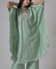 Silk Pista Green embroidered Palazzo Kurta 